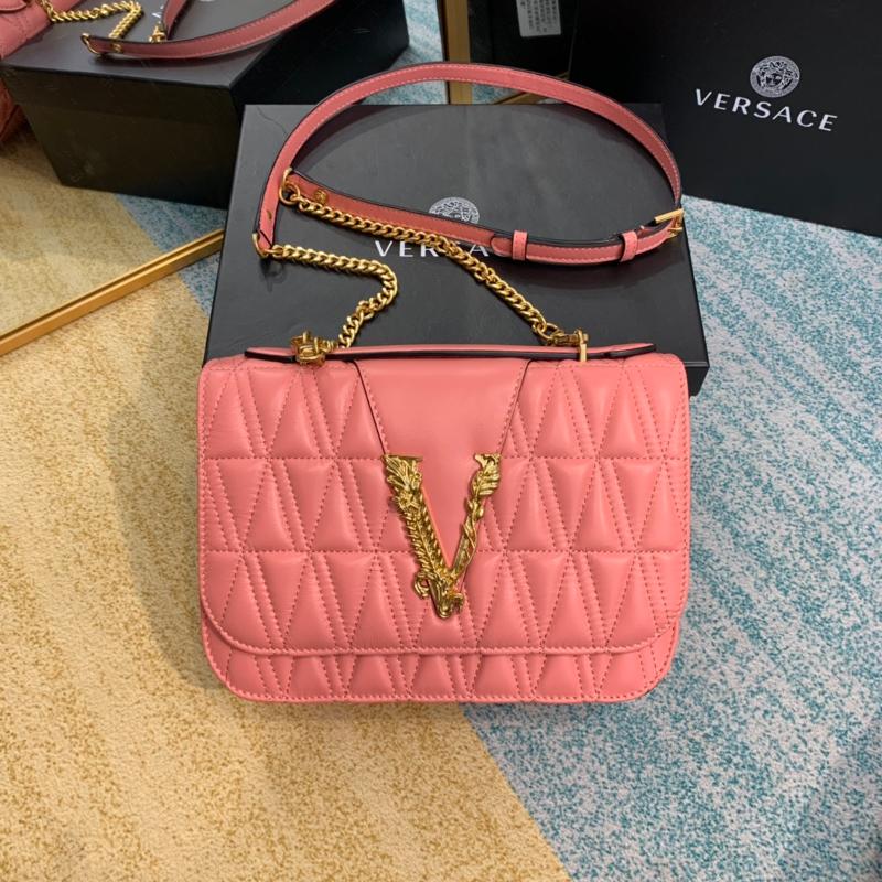 Versace Chain Handbags DBFG985 Pleated Pink